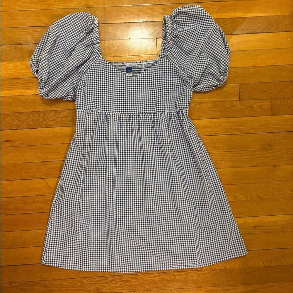 Old Navy Blue and White Gingham Mini Dress